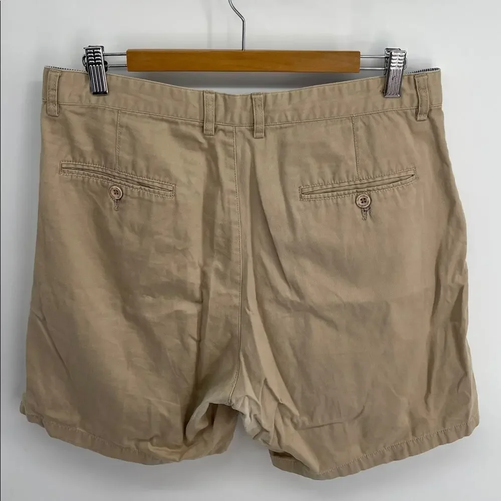 Taylor & Mick stretch flat front chino dress shorts sz 34